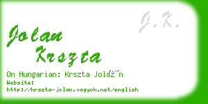 jolan krszta business card